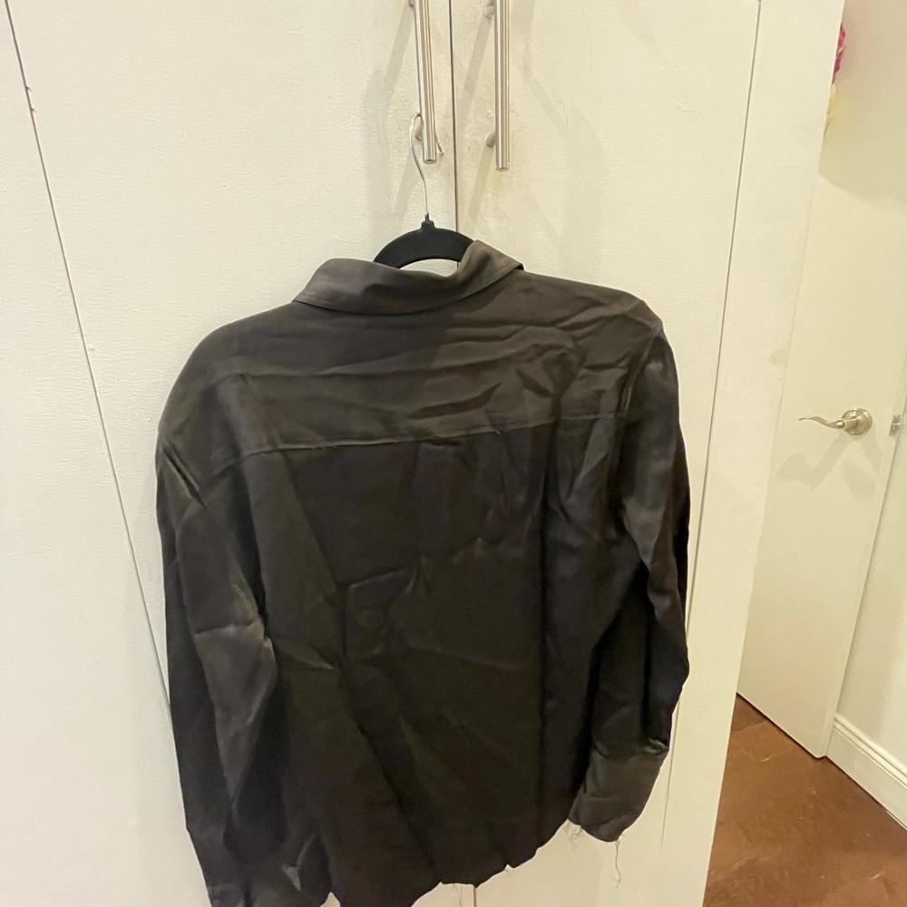 Zara brown satin button down NEVER WORN